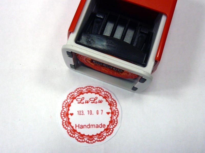 Lace chapter series-4.2 cm date chapter-S542D flip chapter back ink seal shop chapter wedding seal chapter - Stamps & Stamp Pads - Plastic Red