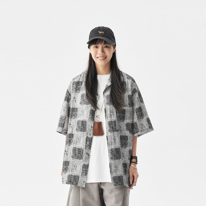 TopBasics 日系休閒款夏威夷襯衫 - 男襯衫/休閒襯衫 - 棉．麻 黑色