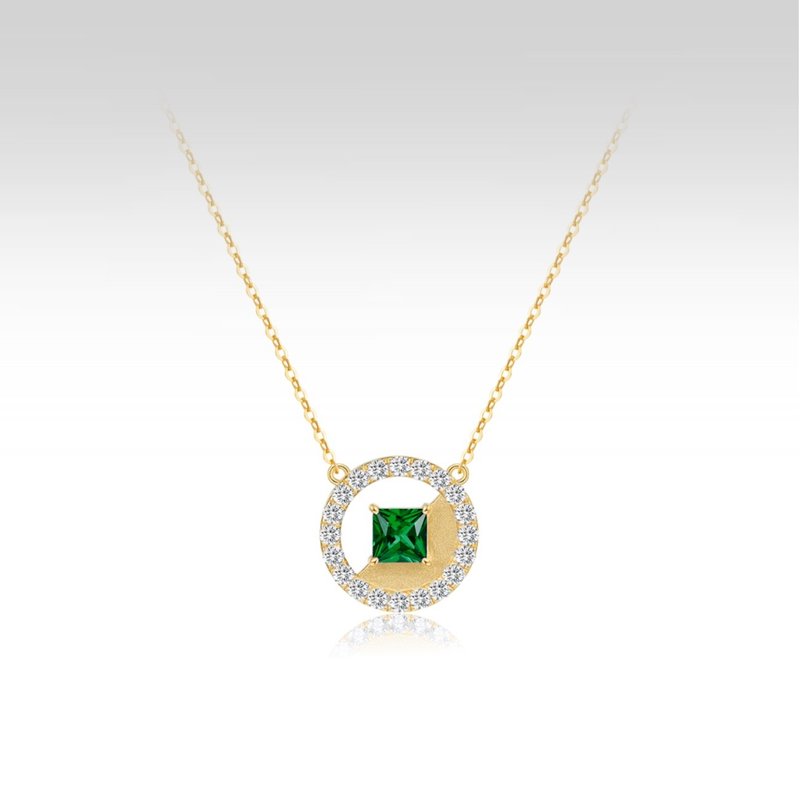 18K - gold necklace with cultivated emeralds  Chinese - style necklace - Necklaces - Other Materials Green