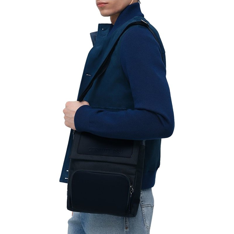 CERRUTI 1881 限量2折 義大利頂級側背包肩背包 全新專櫃展示品 - 手提包/手提袋 - 聚酯纖維 黑色