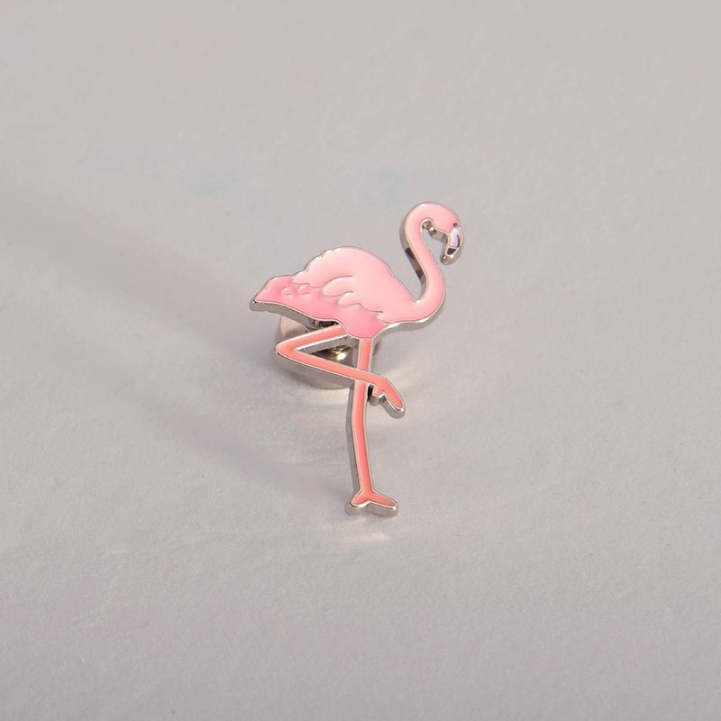 世界動物圖鑑徽章 / 美洲紅鶴 - 徽章/別針 - 其他金屬 