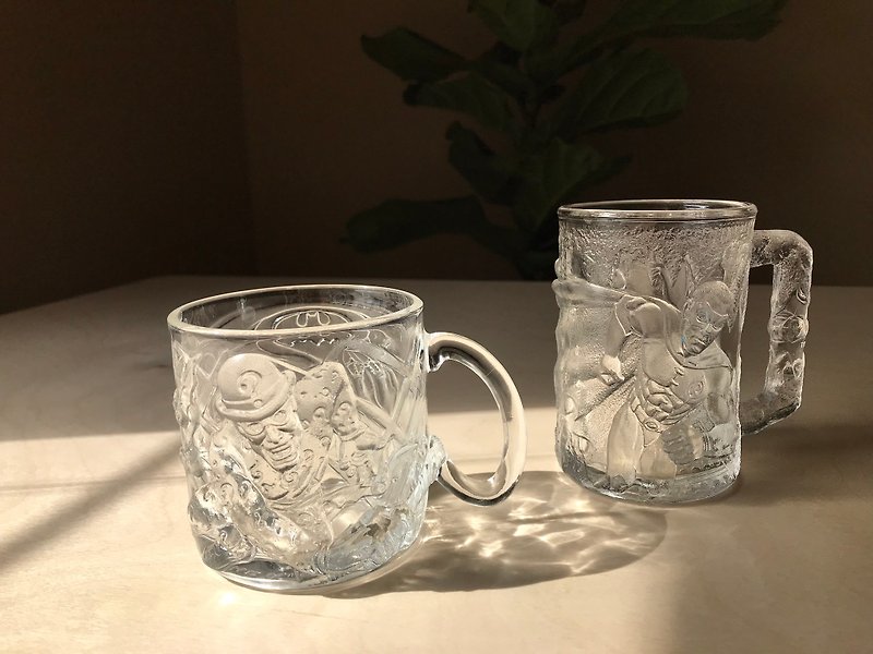 French 90s McDonald's Batman Glass Mug - Teapots & Teacups - Glass Transparent
