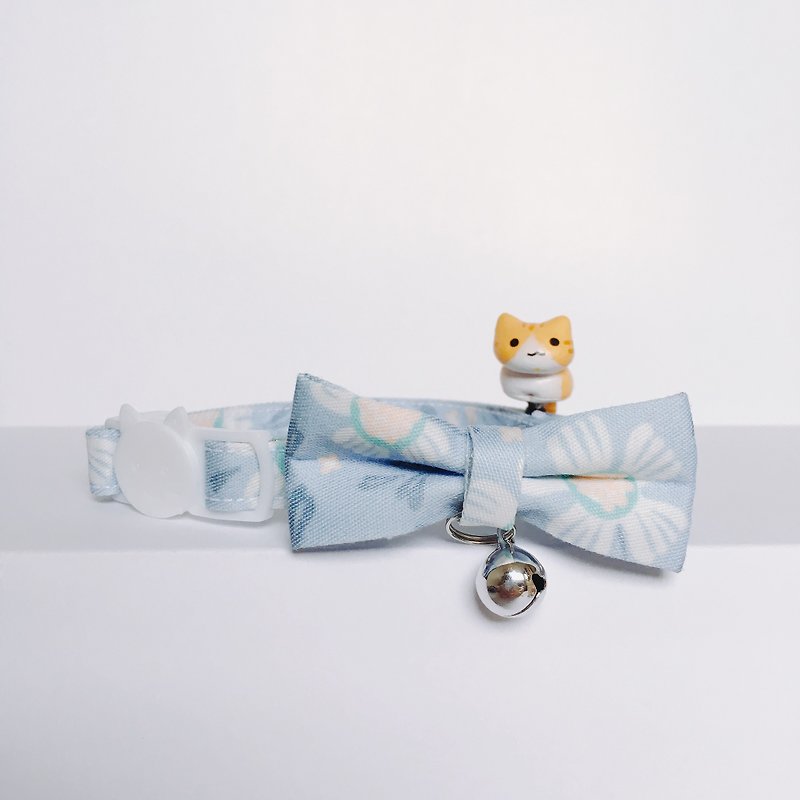 MaoFenBiBi Cat Flower-Blue-Handmade Collars & Handmade Collars - Collars & Leashes - Cotton & Hemp 