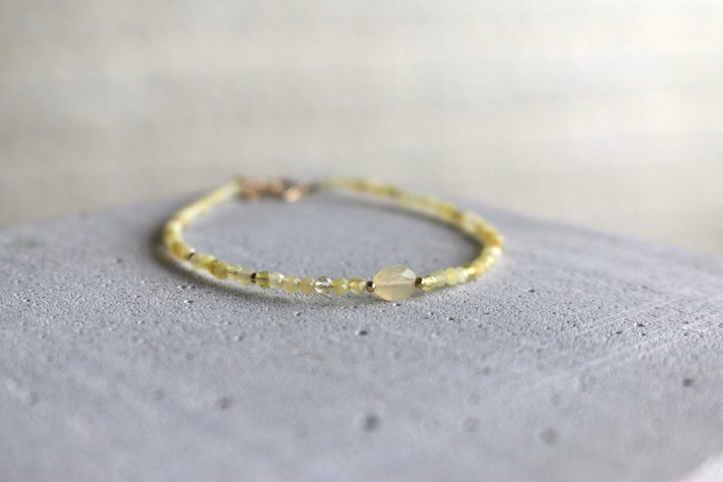 Bracelet Opal 14k gold-filled natural stone - peace of mind - - Bracelets - Gemstone Yellow