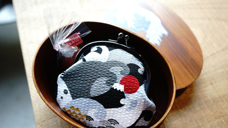 小銭入れ/呼吸する富士山椿バッグ/富士山/カード - 財布 - コットン・麻 