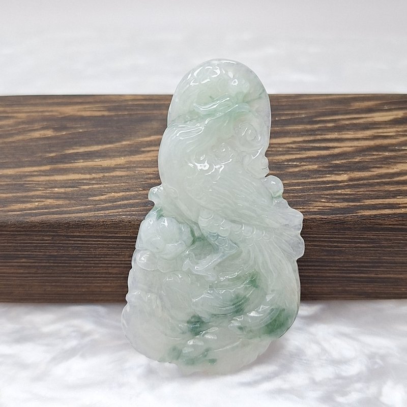 Bingrun Piaohua Phoenix Brand Pendant | Natural Burmese Jade A Grade Jadeite - Necklaces - Jade 