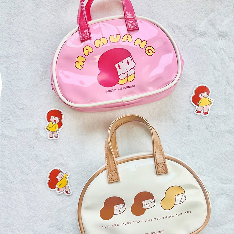 Mamuang storage handbag Makeup bag - Handbags & Totes - Faux Leather Pink