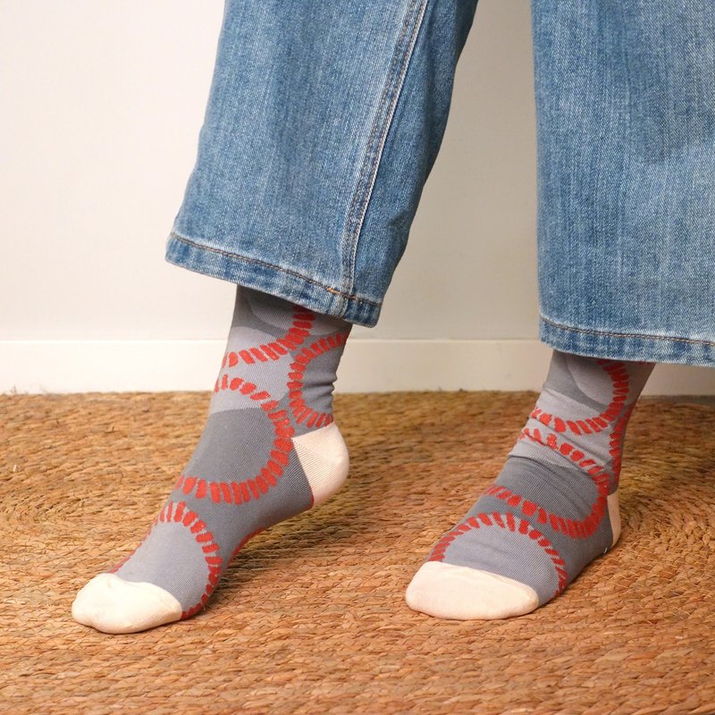 Mumble Socks (Firework / Chigusa) - Socks - Cotton & Hemp Gray