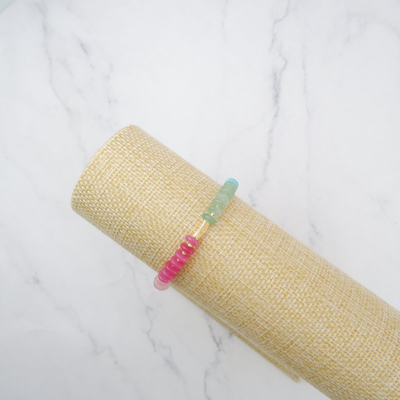 Mix stone button shape Bracelet - 手鍊/手環 - 石頭 多色