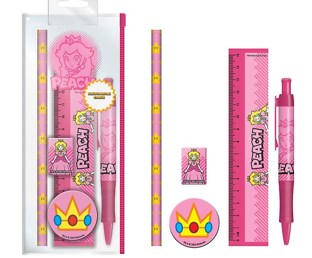 UK Design】Officially Licensed Super Mario Colour Block 5in1 Stationary Set  - Shop Pyramid Branded Zone Other Writing Utensils - Pinkoi