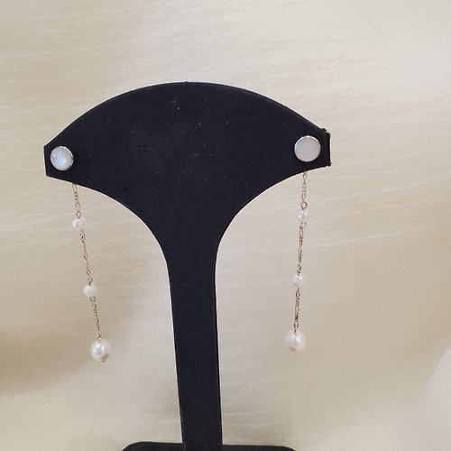 LYNLI Jewelry 【耳環】珍珠與珠母貝/青金石耳環 母親節/ 畢業禮物/ 情人節禮物