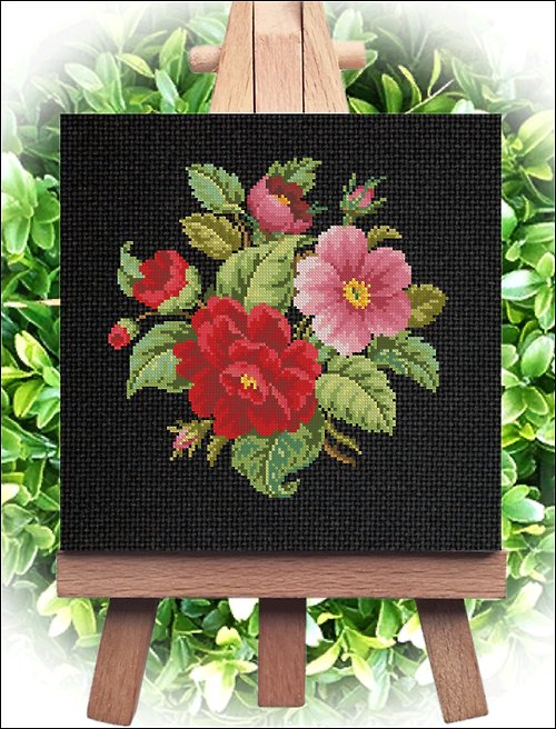 CreativeStudioElenka Vintage Cross Stitch Scheme Bouquet of flowers 3 - PDF Embroidery Scheme