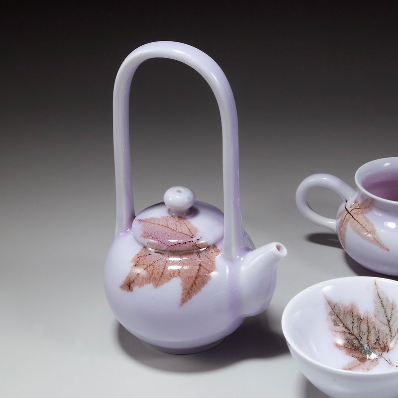 慈悲喜捨 變色青瓷木葉提樑壺 165cc 茶壺 茶器 茶具組 - 茶具/茶杯 - 瓷 白色