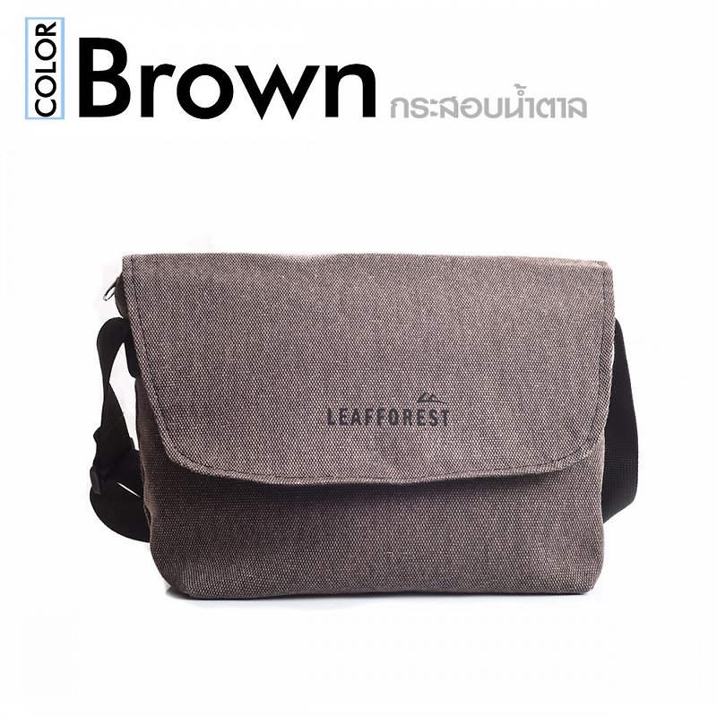 LEAFFOREST Classic Canvas Messenger bag - Messenger Bags & Sling Bags - Cotton & Hemp Brown