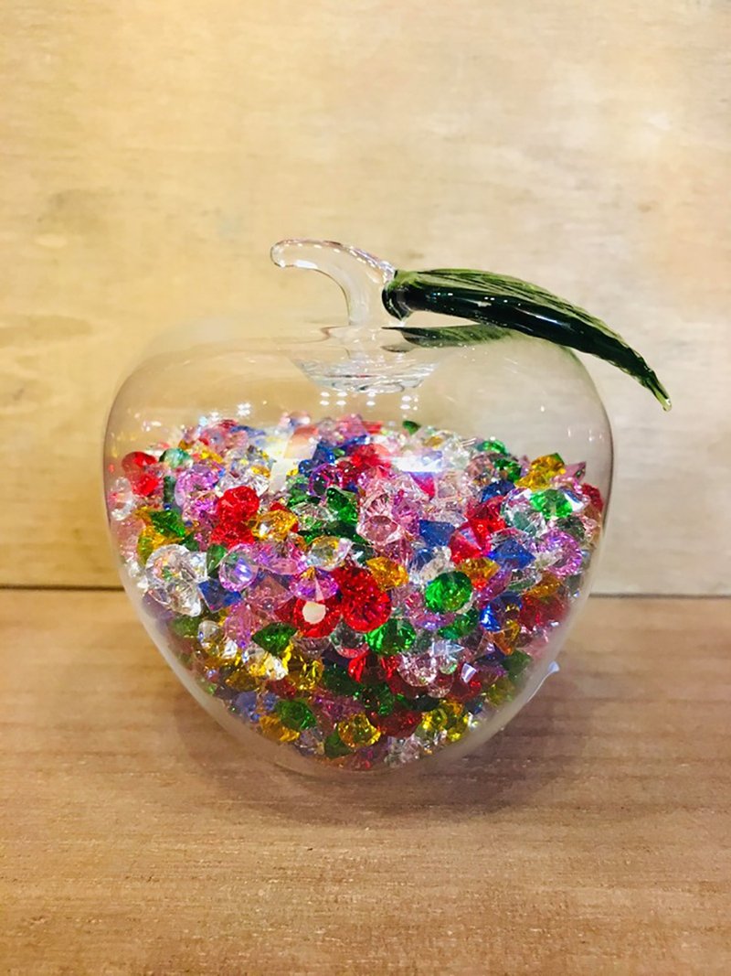 水晶玻璃 彩鑽蘋果 平安賺錢 擺飾 - 擺飾/家飾品 - 玻璃 多色