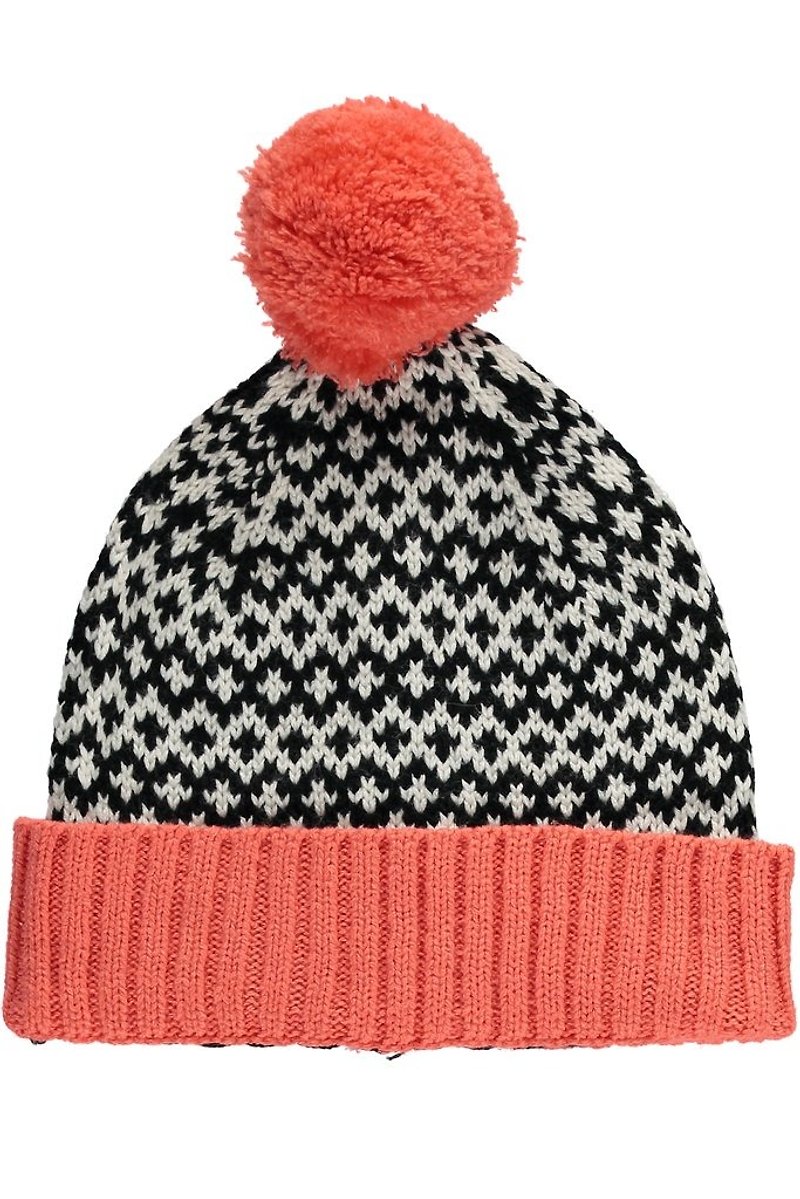 Coral Graphic Beanie - Hats & Caps - Polyester Pink
