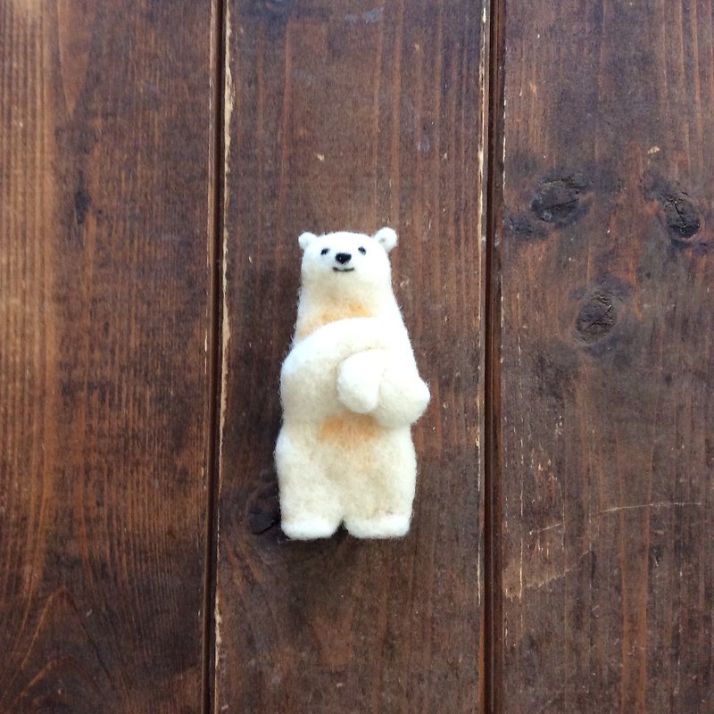 Polar bear brooch Part 2 - เข็มกลัด - ขนแกะ 