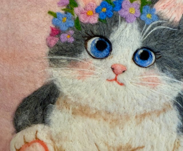 手作りニードルフェルト 羊毛フェルトショルダーバッグ 猫ちゃん