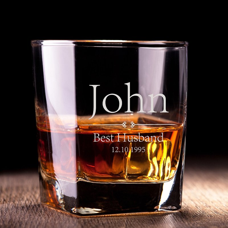 生日 男友禮物|名字客製威士忌對杯 - 杯子 - 玻璃 透明