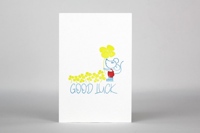 [Letterpan Printing] Lucky Rat (570lbs Beer Card/Envelope/Sticker) Graduation Gift - Cards & Postcards - Paper White