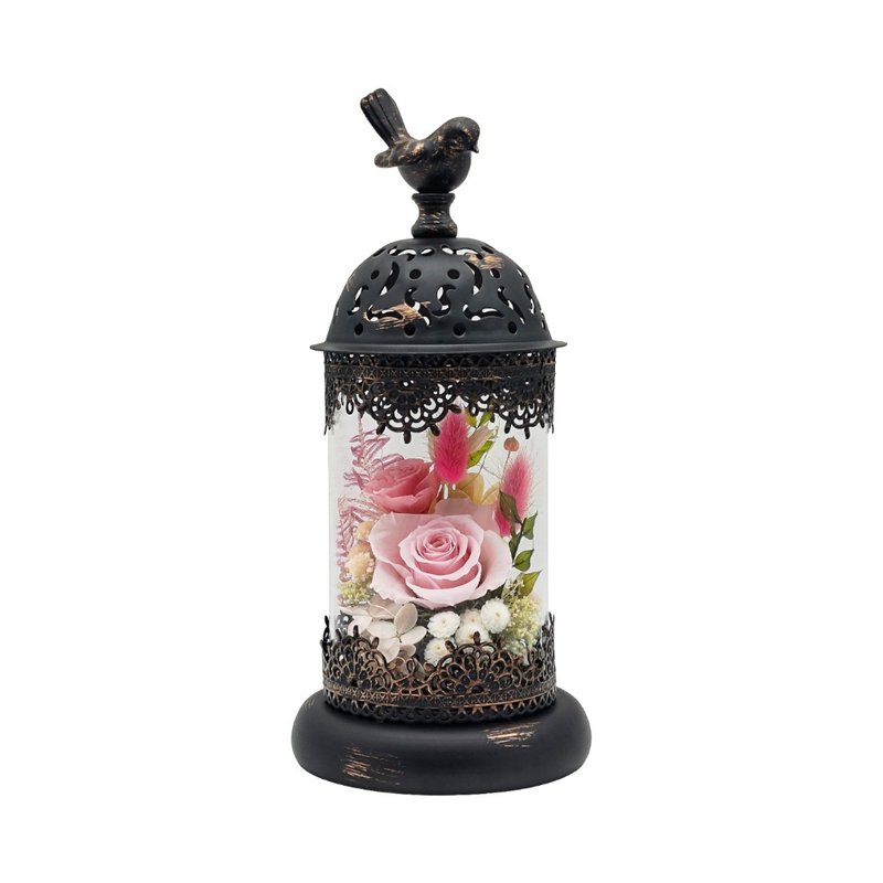 Preserved Flower Lamp Stand - Renaissance (Pink) (Small) - Dried Flowers & Bouquets - Plants & Flowers Pink