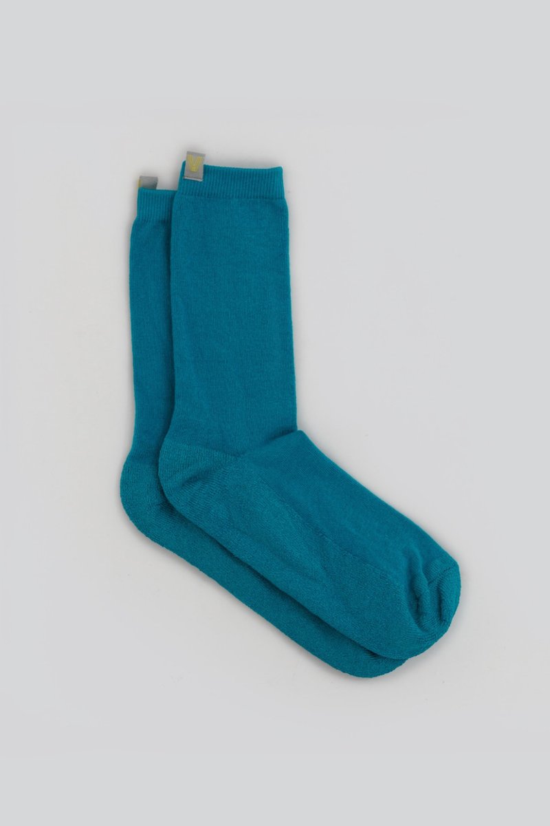 防臭抑菌、透氣舒適 休閒和紙襪 藍色 Papier Crew Socks Blue - 襪子 - 棉．麻 藍色