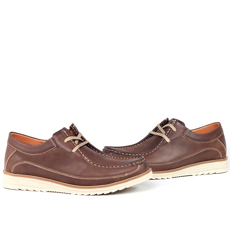 Sixlips functional lightweight leather kangaroo shoes coffee - รองเท้าลำลองผู้ชาย - หนังแท้ สีนำ้ตาล