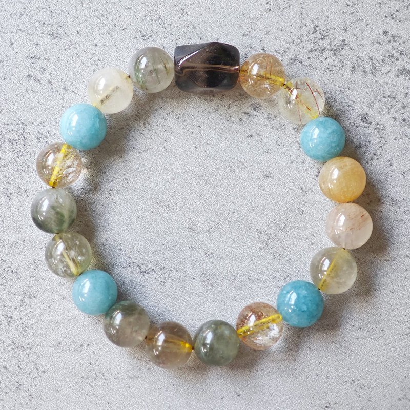 Citrine Colored Hair Bracelet Birthday Gift Lucky Bracelet Crystal Customized - สร้อยข้อมือ - คริสตัล สีกากี