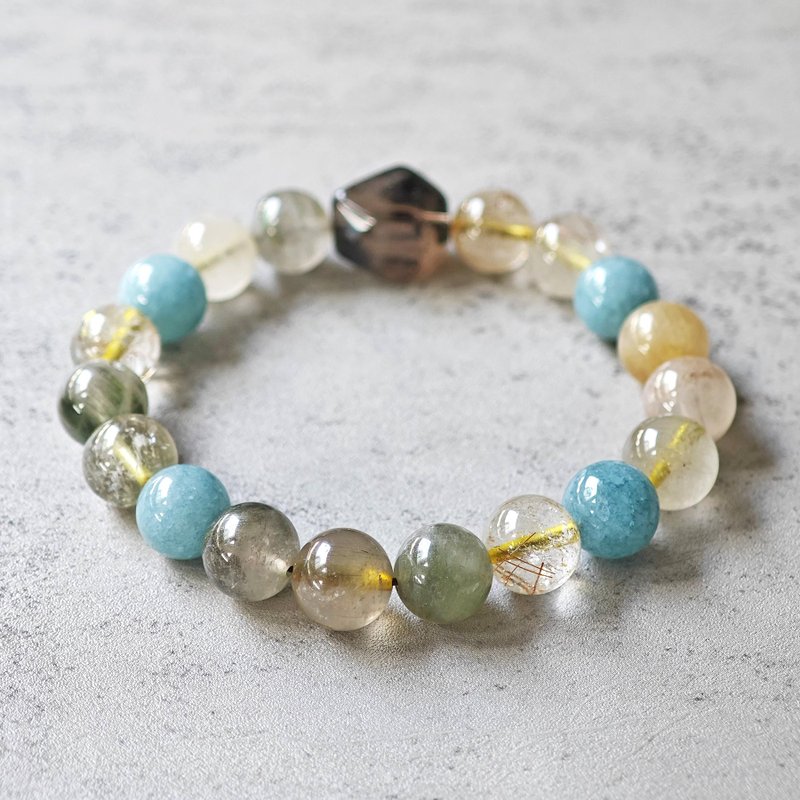 Citrine Colored Hair Bracelet Birthday Gift Lucky Bracelet Crystal Customized - Bracelets - Crystal Khaki