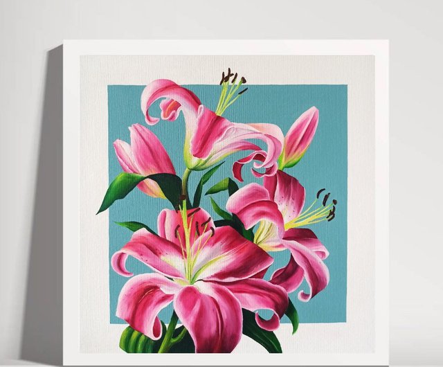 Wall Mural pink lily flower 