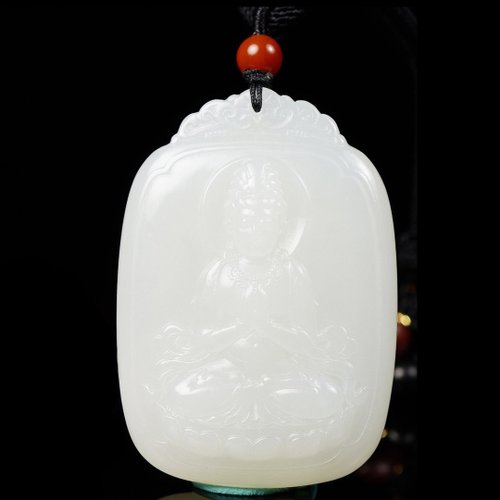 一念之間 秒殺價 天然新疆和田玉羊脂玉觀音吊墜