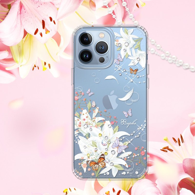 iPhone 13全系列 水晶彩鑽防震雙料手機殼-珠落白玉 - 手機殼/手機套 - 其他材質 多色