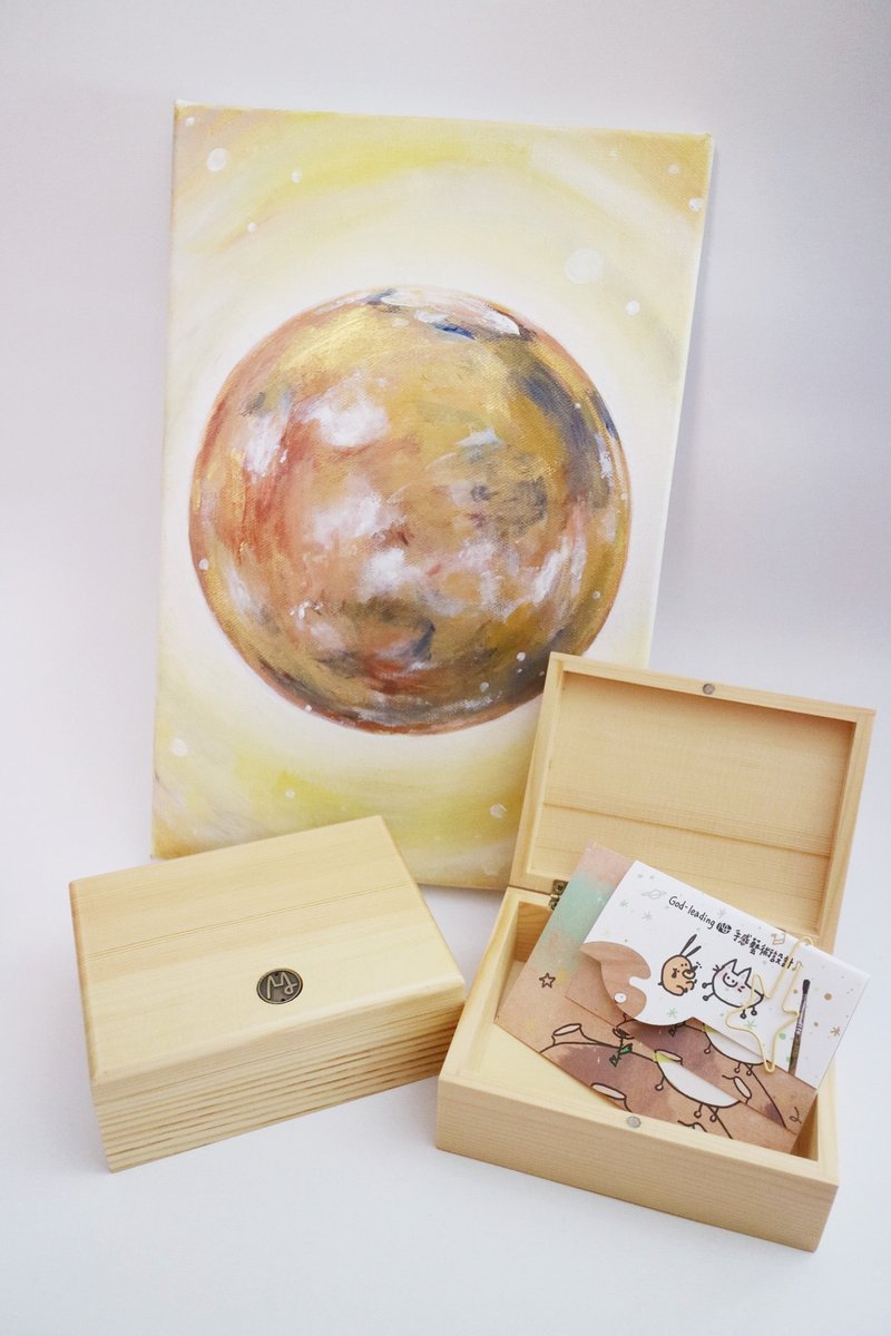 [Second-generation square original wooden box] Mini musical instrument photo token storage wooden box handmade texture collection - กล่องเก็บของ - ไม้ สีทอง