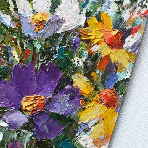 絵画　モダンアート　水彩画原本『Olive』 草原の花 原画 油彩 インパスト 20x15cm モダンアート 現代美術