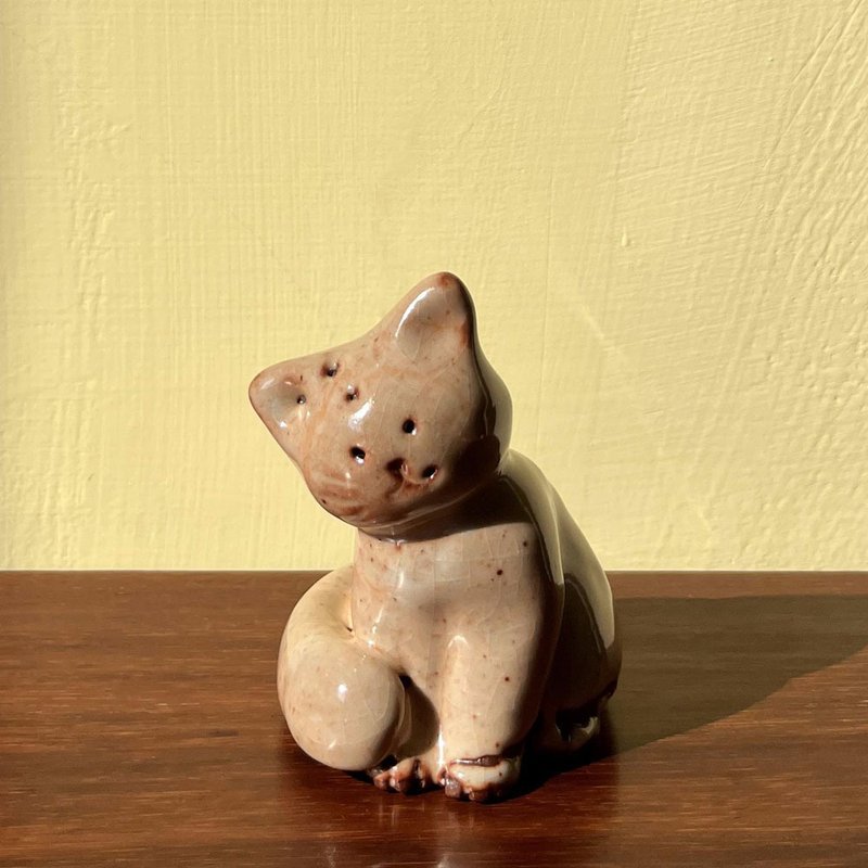 橘貓陶偶 / 我就靜靜看著你_ 站姿 - 擺飾/家飾品 - 陶 橘色