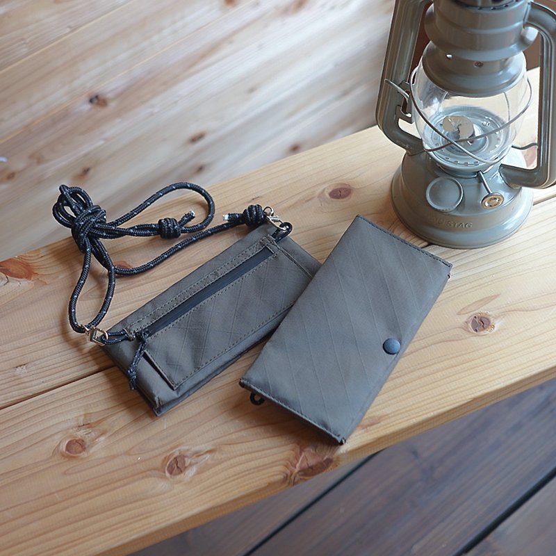 Khaki/Petanko Long Wallet/Ultra lightweight and thin long wallet/mini wallet/bag is neat/slowhike - Wallets - Nylon Green