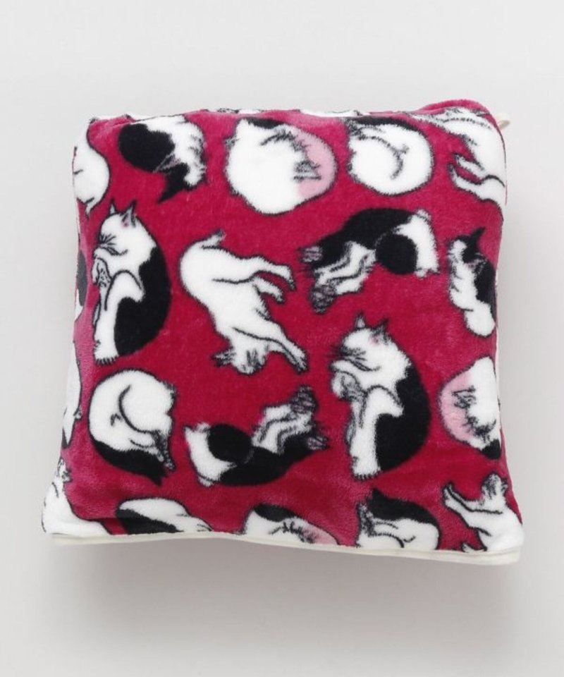 [Popular pre-order] Japanese style Ukiyoe cute pets and flowers all-purpose pillow blanket (4 colors) 7CKP4305 - Blankets & Throws - Other Materials Multicolor