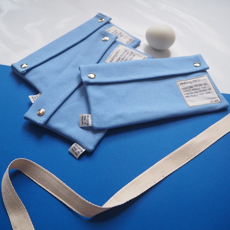 CLUTCH BAG : Blue - กระเป๋าถือ - ผ้าฝ้าย/ผ้าลินิน สีน้ำเงิน