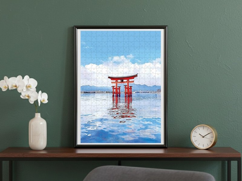 日本製手工拼圖・嚴島神社、廣島・日本風景・送禮、擺設 - 壁貼/牆壁裝飾 - 紙 