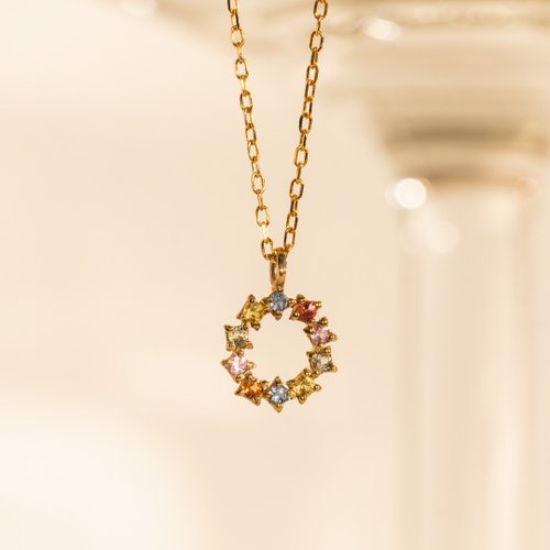 J&L Jewelry 日本 K10 K18 nana項鍊 彩色 天然寶石