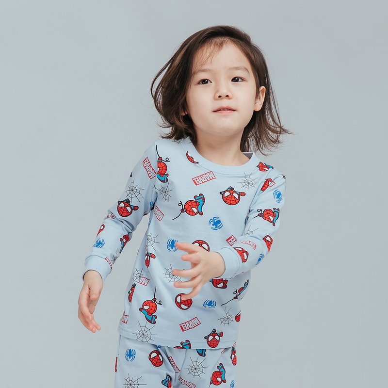 [ONEDER Wanda] Marvel Marvel Spider-Man cotton long-sleeved suit Taiwan-made children's pajamas - เสื้อยืด - ผ้าฝ้าย/ผ้าลินิน 