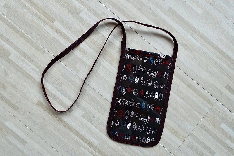 Phone hanging neck package _ Acorn paragraph - Toiletry Bags & Pouches - Cotton & Hemp Red