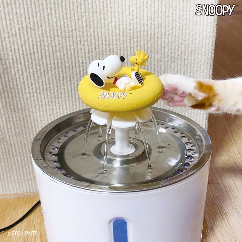 【照顧毛小孩的健康】史努比系列寵物活水機 - 寵物碗/碗架/自動餵食器 - 其他材質 白色