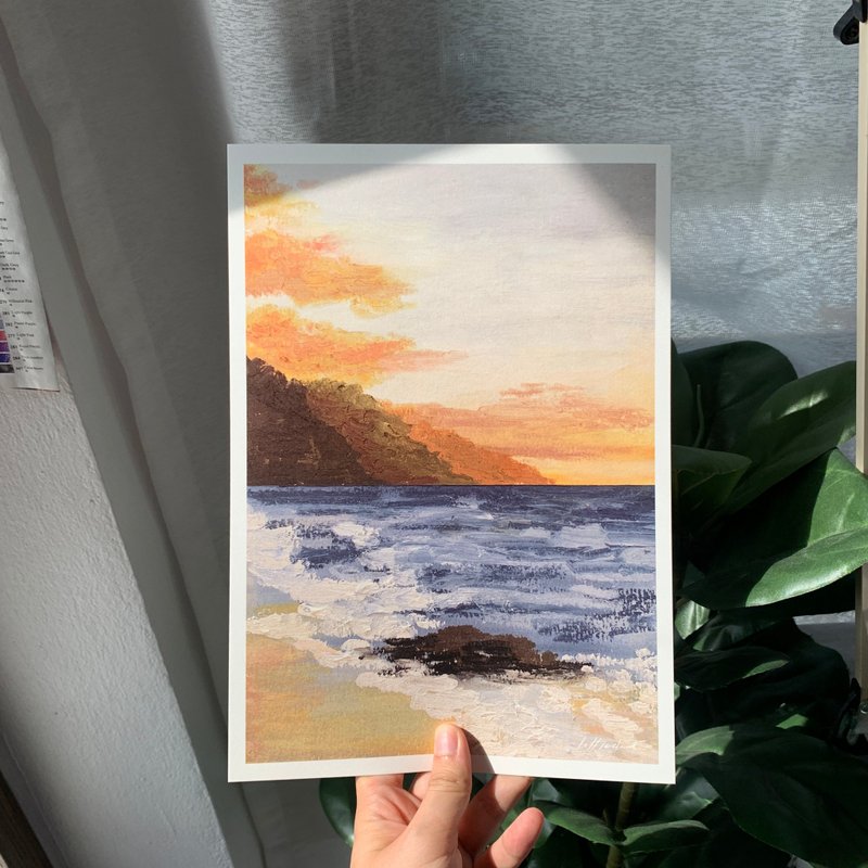 A4 Poster - Little Seascape - 卡片/明信片 - 紙 多色