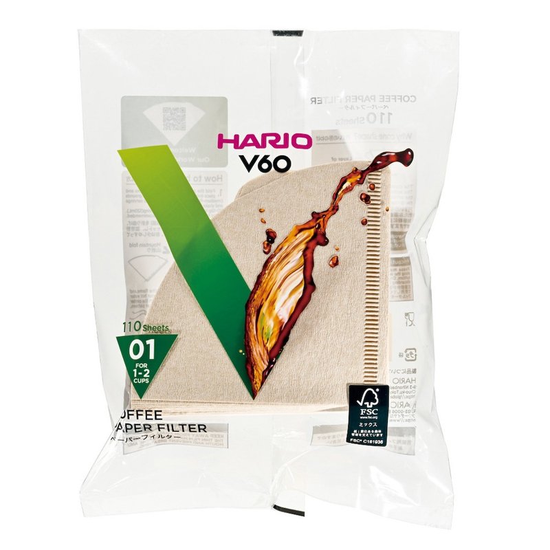 [HARIO] V60 non-bleaching 01 filter paper 110 sheets/VCF-01-110M - เครื่องทำกาแฟ - กระดาษ 