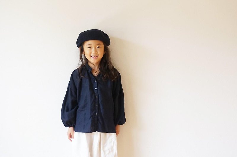 Linen gather blouse 110,120,140size - その他 - コットン・麻 
