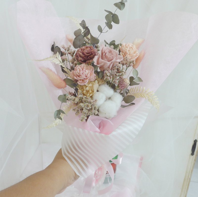 清新裸粉花束禮物 結婚捧花永生乾燥花畢業謝師禮物生日畢業禮物 - 乾燥花/永生花 - 植物．花 