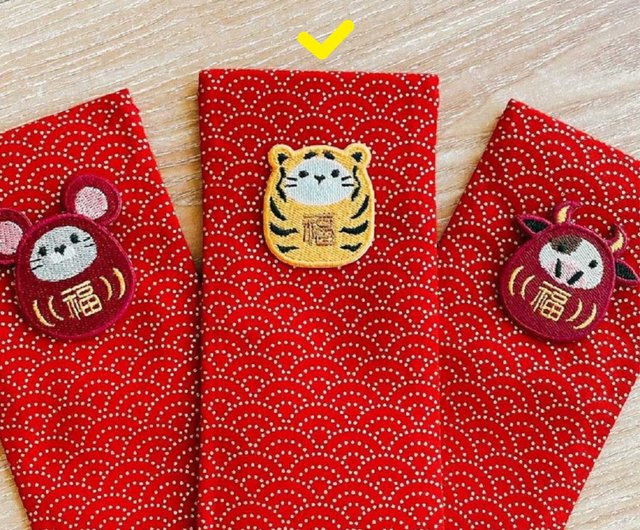 12 Zodiac Daruma】Horse Red Envelope | Custom Embroidered Red