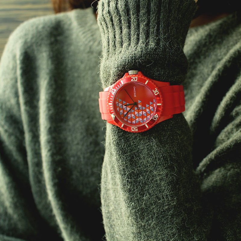 【PICONO】普普馬戲團系列運動手錶-快樂魚(紅) / BA-PP-02 - 女裝錶 - 塑膠 紅色