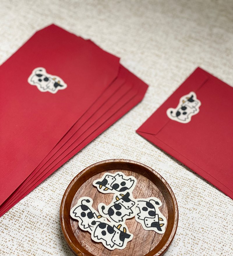 牛、乳牛の明けましておめでとうございます。///幸せは赤い封筒を自由に貼り付けます - ご祝儀袋・ポチ袋 - 紙 レッド